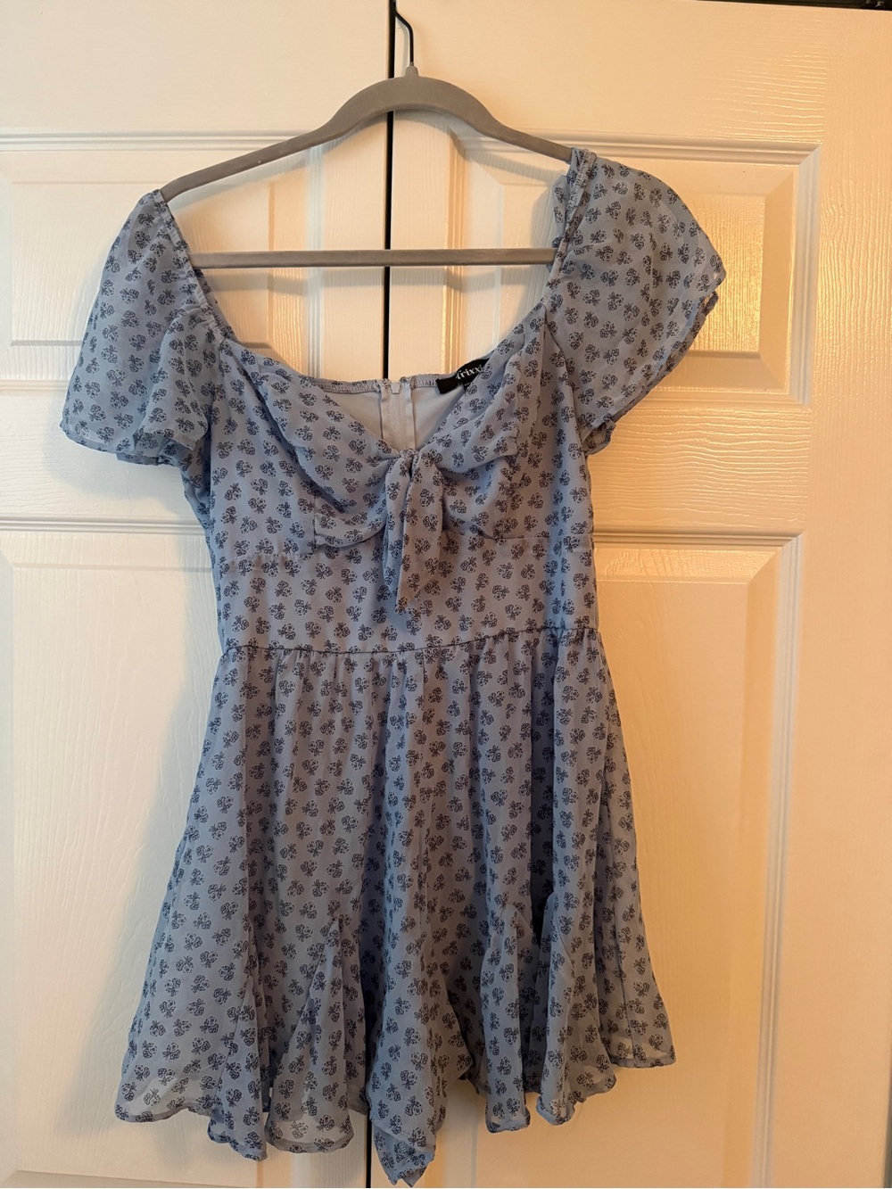 Trixxi Light Blue Floral Print Romper